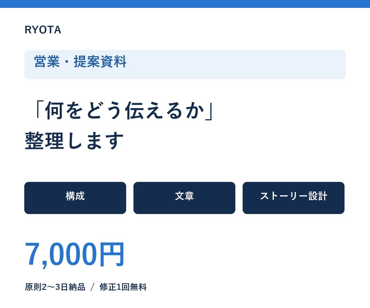 営業・提案資料の構成と文章を整理します 読み手に伝わる構成・文章・ストーリーへ整理 イメージ1