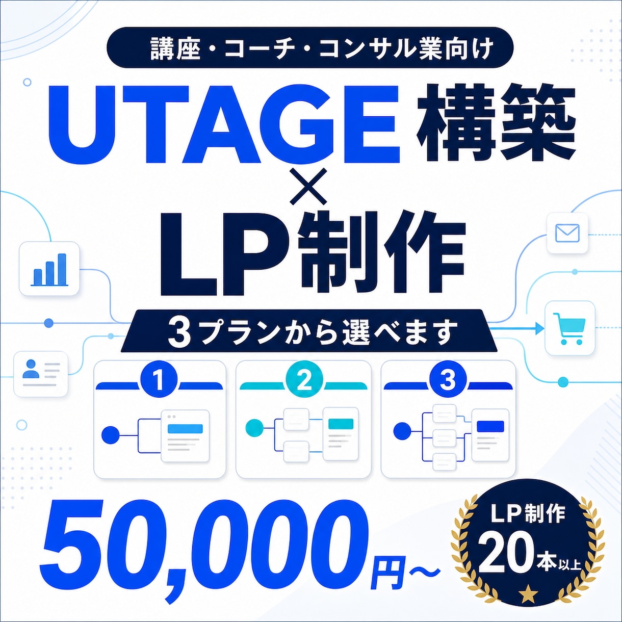 UTAGE構築からオリジナルLP制作まで承ります コーチ/コンサル/講座のLP・配信・決済まで一括構築！ イメージ1