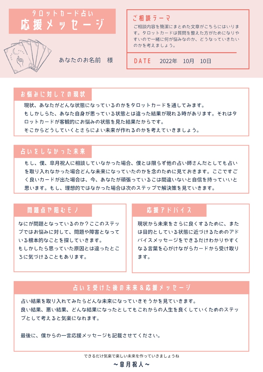 お悩み解決や開運のヒントをタロットカードで占います 徹底的に解決への糸口や行動指針を一緒に探し画像でご提供 イメージ2