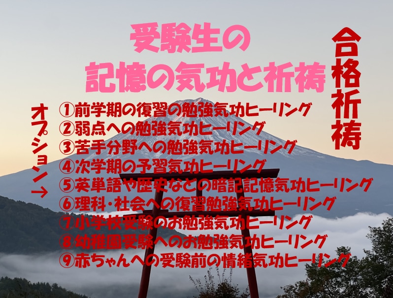 受験生へ合格祈願と記憶の気功ヒーリング致します 30日記憶の気功で受験生を応援☆親御様も応援 イメージ3