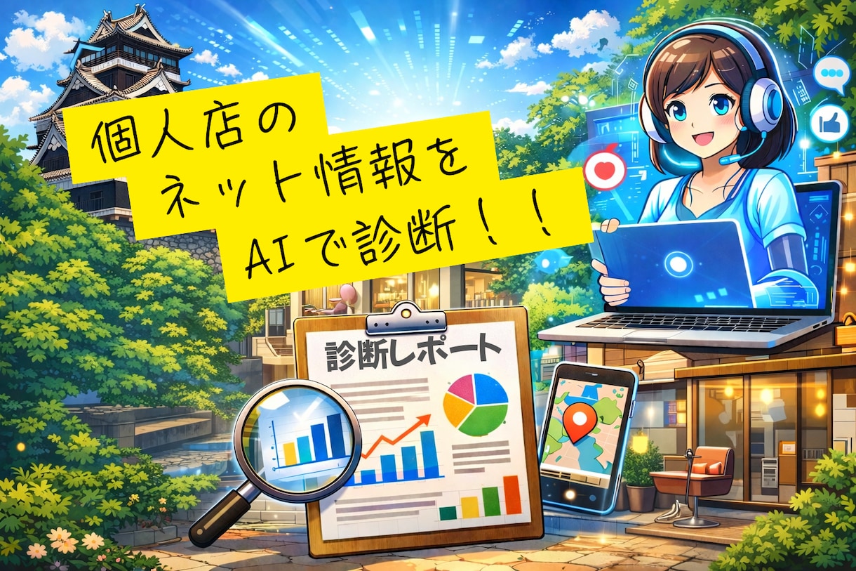 AIがあなたのお店のネット上の評価を診断します 個人店・飲食店のAI評価診断レポートを作成します イメージ1