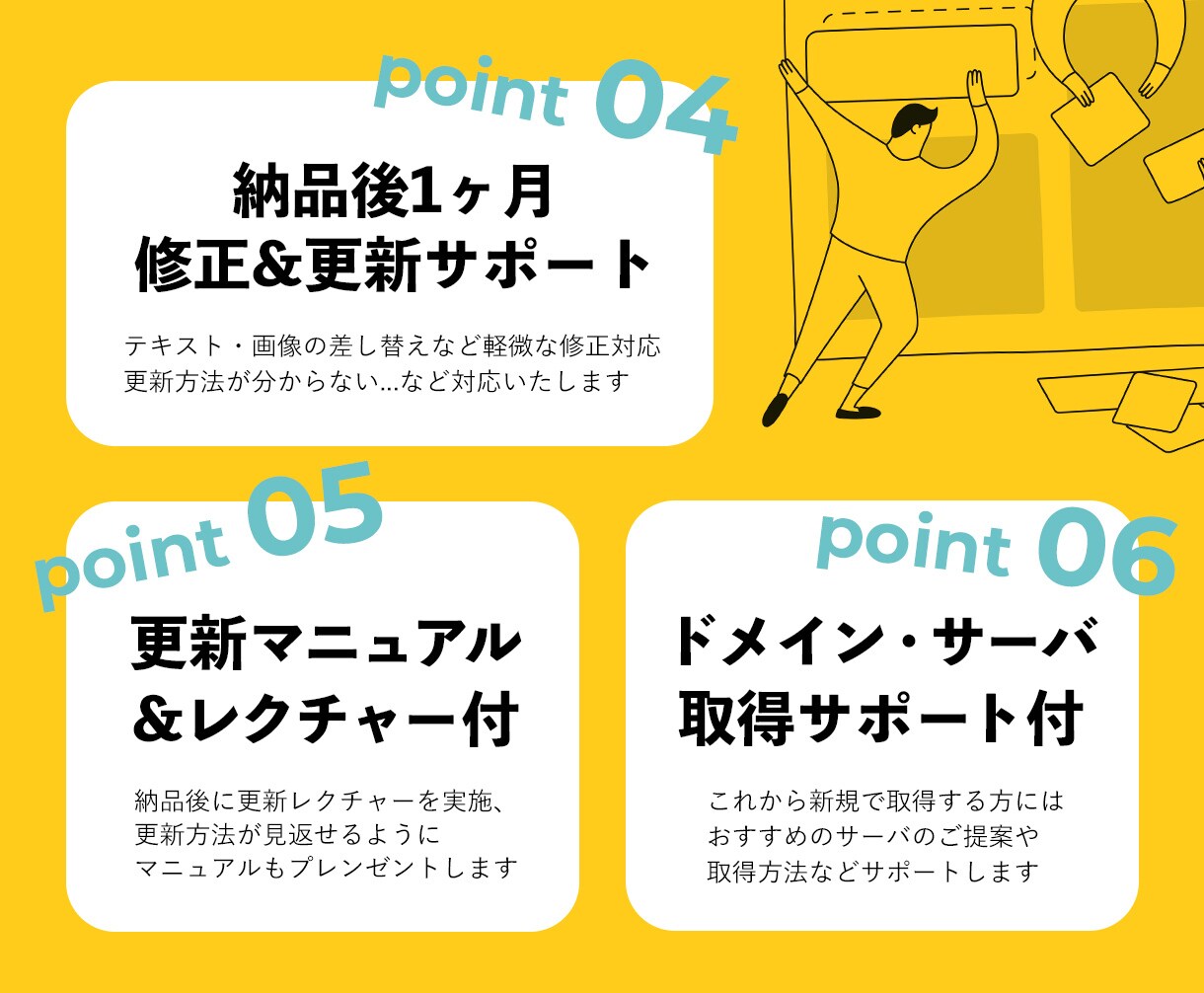 魅力が伝わる！自分で更新できるサイトを制作します WEBの知識がなくてもOK！丁寧なサポートで安心対応 イメージ3