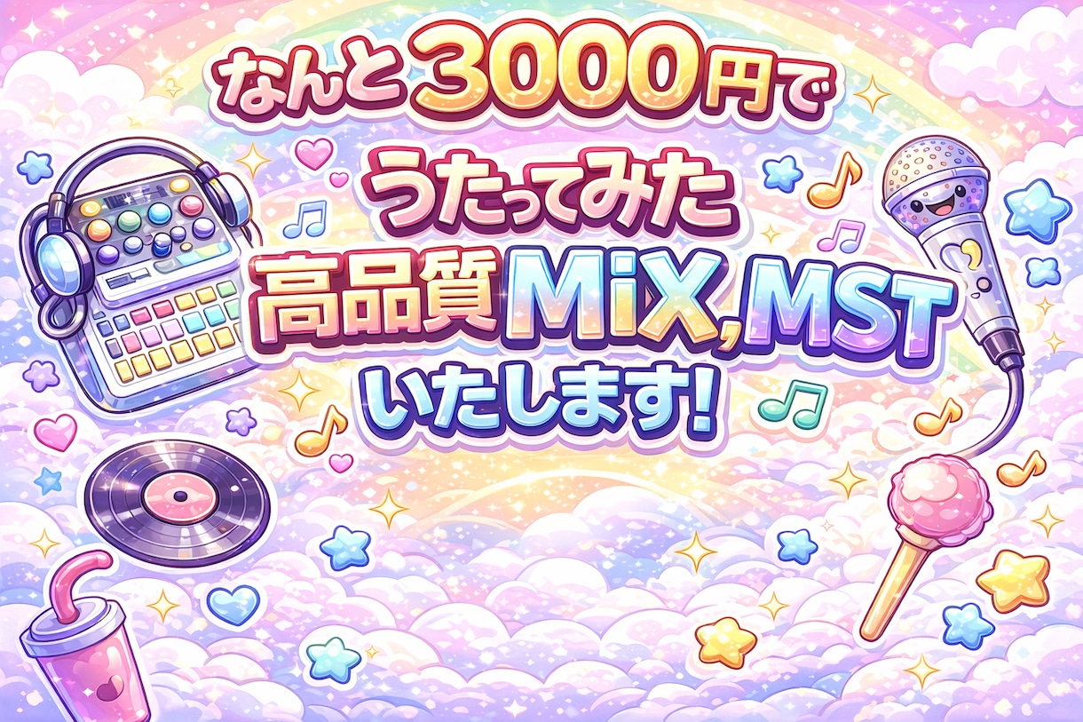 3000円でフルコーラスMIX、MSTが完結します 安価でも圧倒的な、確実なクオリティを提供いたします!! イメージ1