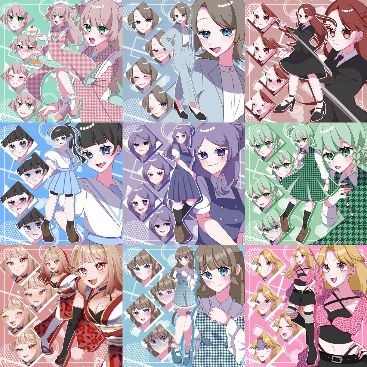 表情差分4種付き全身立ち絵を制作します 可愛い女の子・魅力的な表情を描くのが得意です！ イメージ2