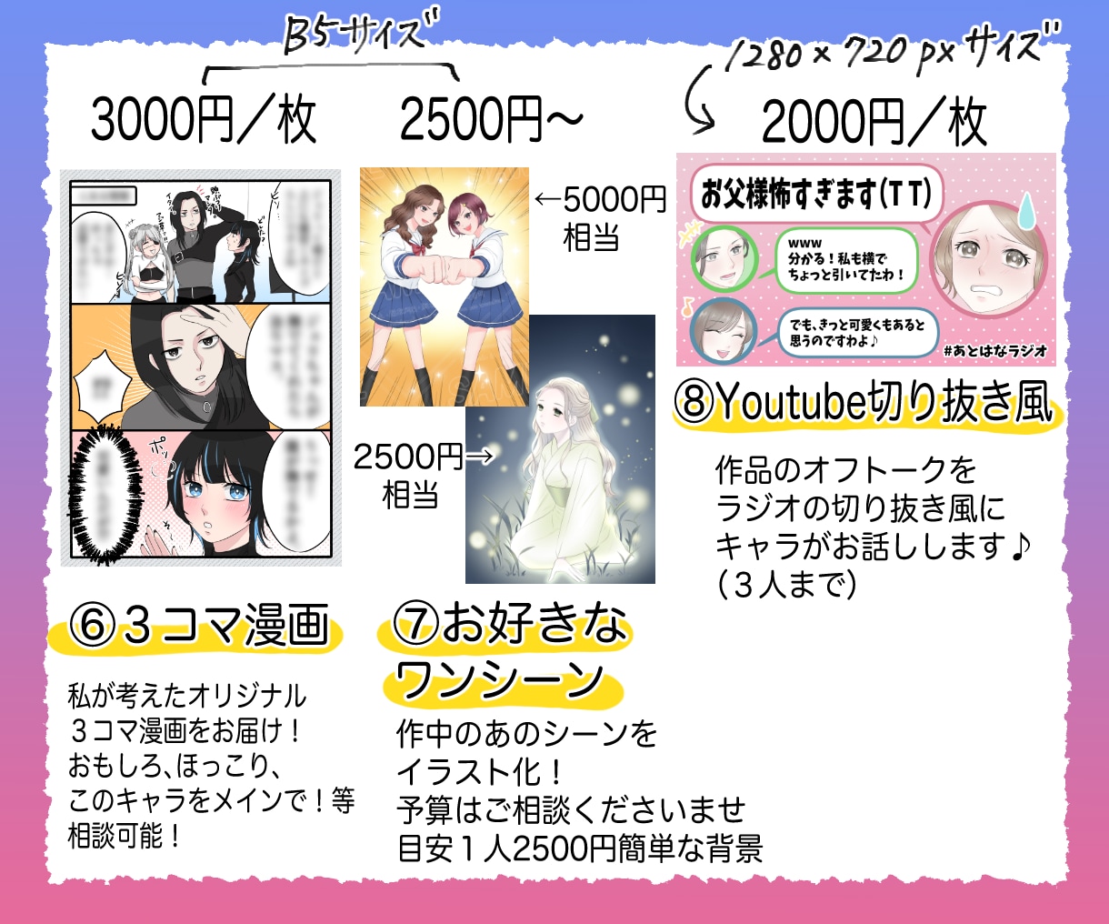 貴方の一次創作作品（小説等）のファンアート描きます 【2名様限定価格】web小説挿絵キャラ紹介、SNSの宣伝に♪ イメージ5