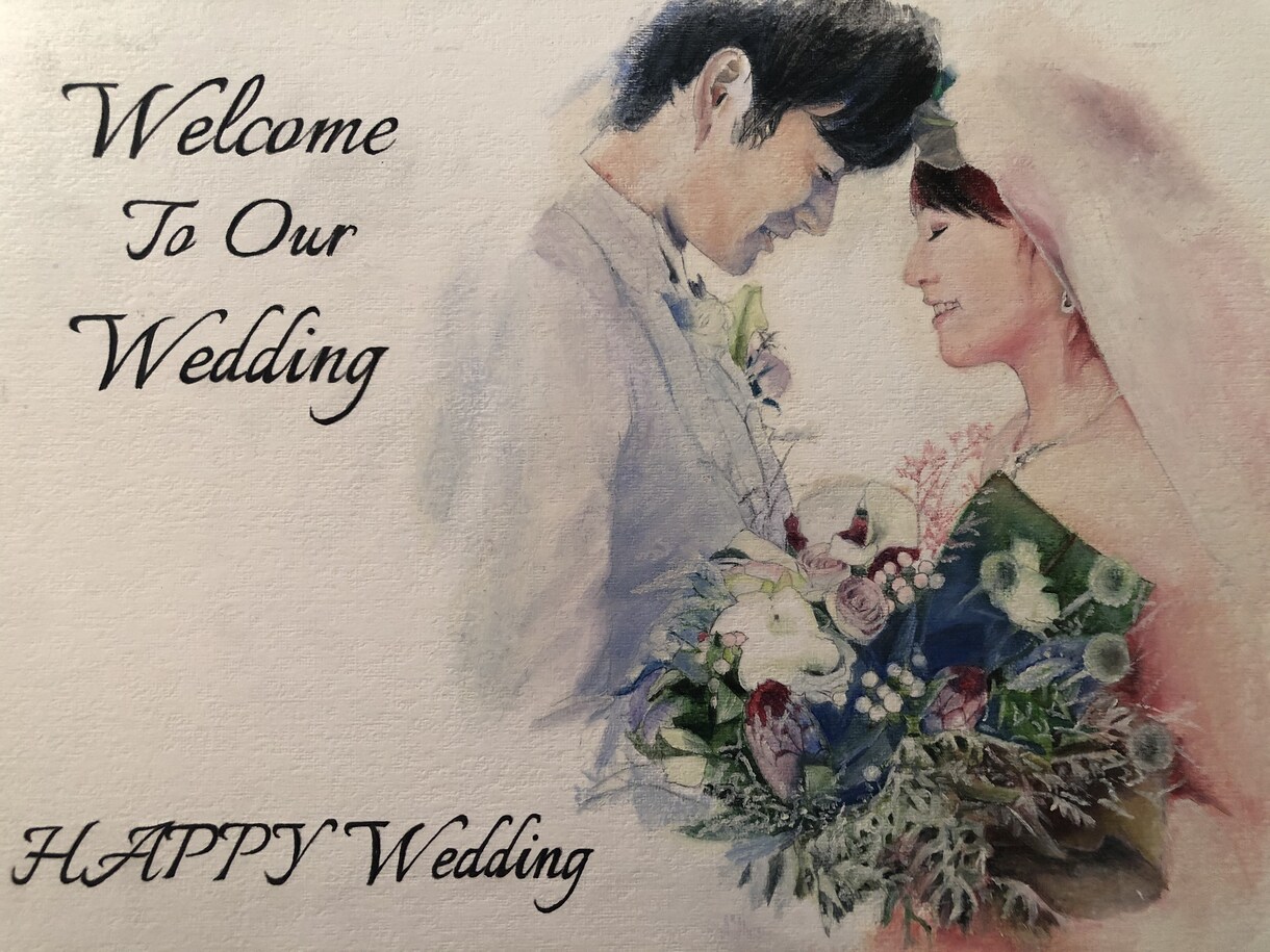 油絵⭐︎手描きであなたの似顔絵描きます 結婚式や記念日。感謝の気持ちを伝えたい時などに イメージ3