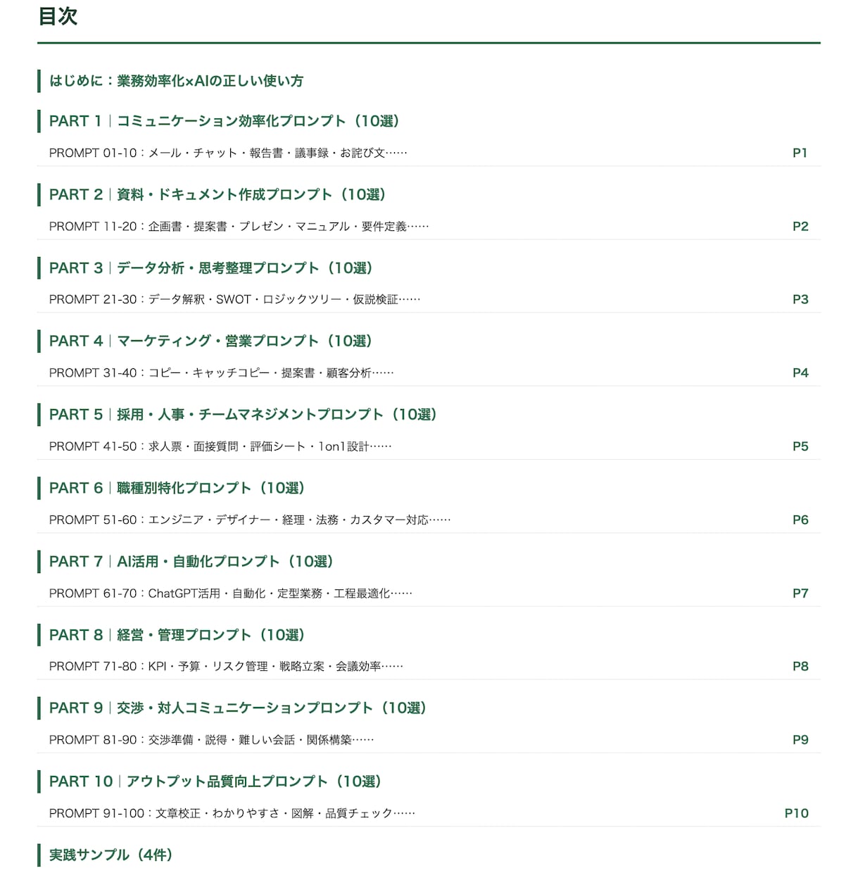 AI業務効率化プロンプト100選を提供します 月1000h削減実績｜元大企業DX推進者｜3大AI全対応 イメージ3