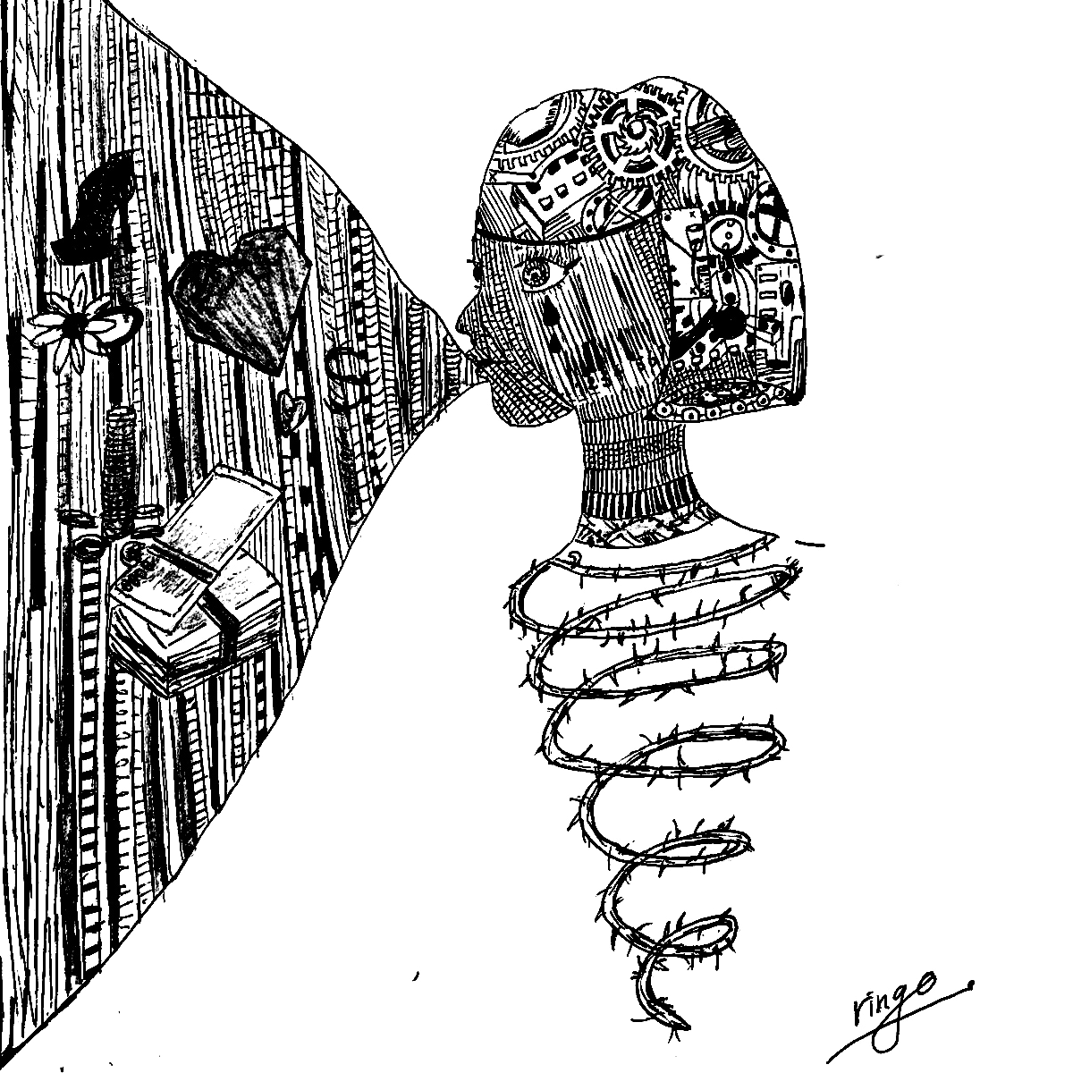 ペン画SNS用アイコンやヘッダー描きます 病み可愛いがお好きな方へまた、アイコンをお探しの方へ イメージ3