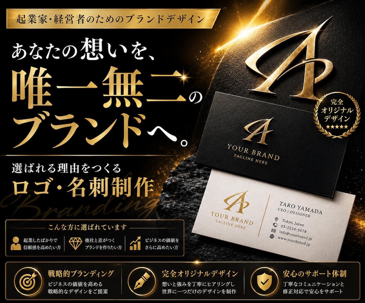 ビジネスを加速させる唯一無二のロゴ名刺を制作します あなたの想いを、唯一無二のブランドへ イメージ1