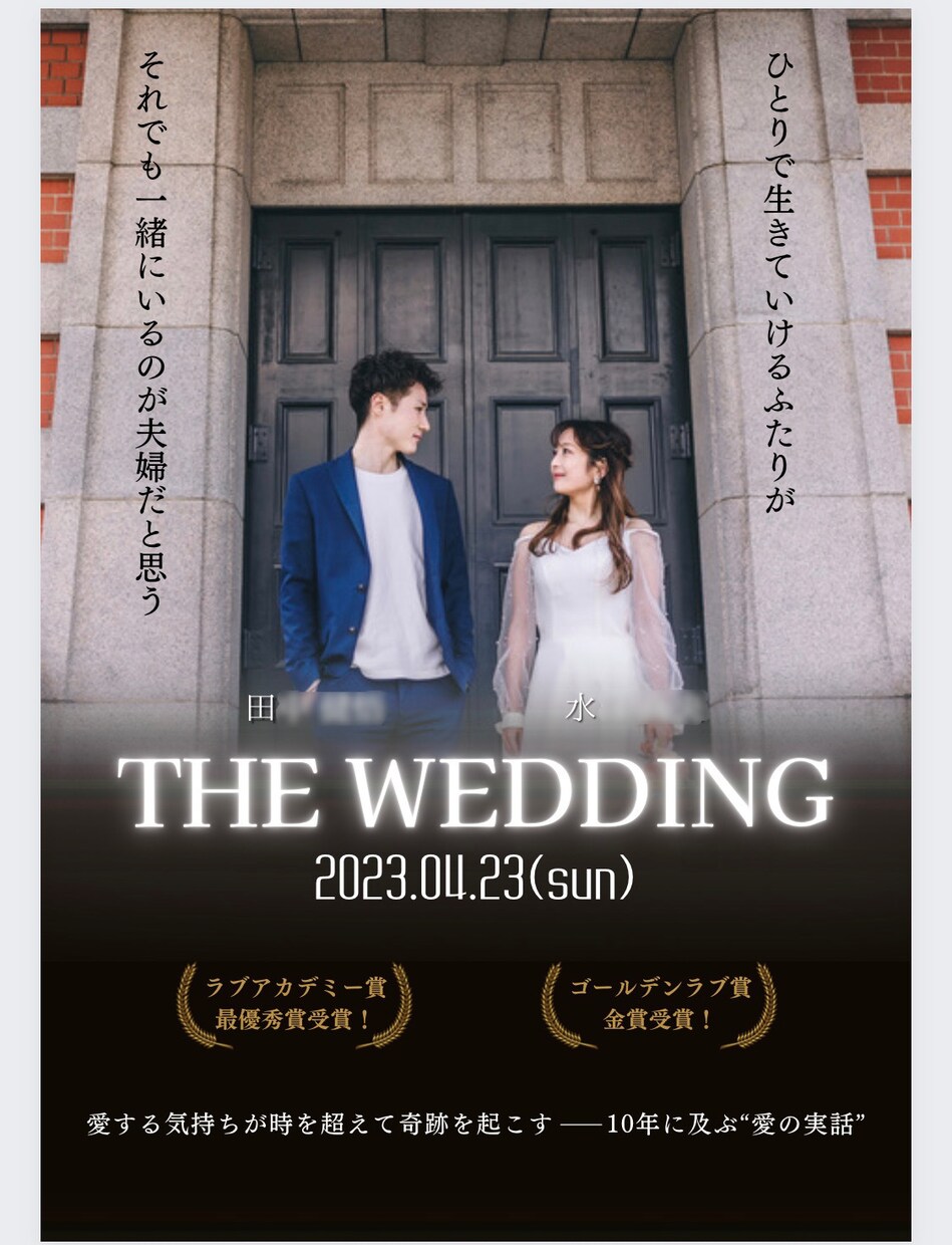 パネル納品!!ウェルカムボードを制作致します SNS映えする映画ポスター風のおしゃれなウェルカムボード！ イメージ5