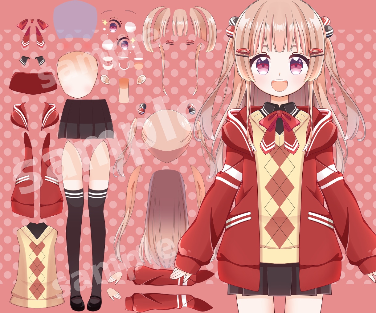 立ち絵／Live2D用パーツ分けイラスト描きます Vtuber、IRIAM、TRPG/ゲームなど利用できます！ イメージ5