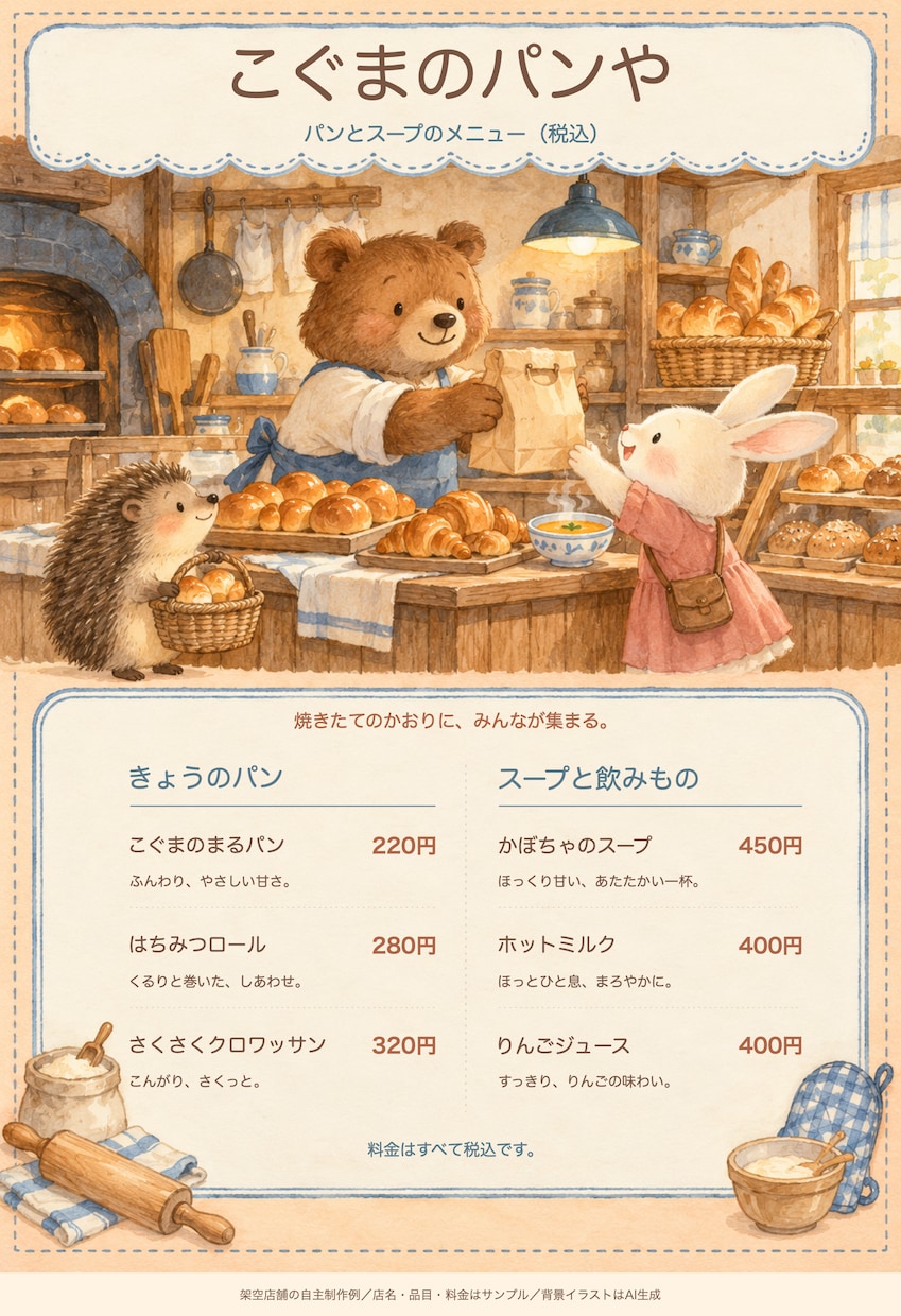 個人店の料金表・メニュー表を見やすく整えます 手書き・写真からA4一枚に。修正2回・PDF納品 イメージ9
