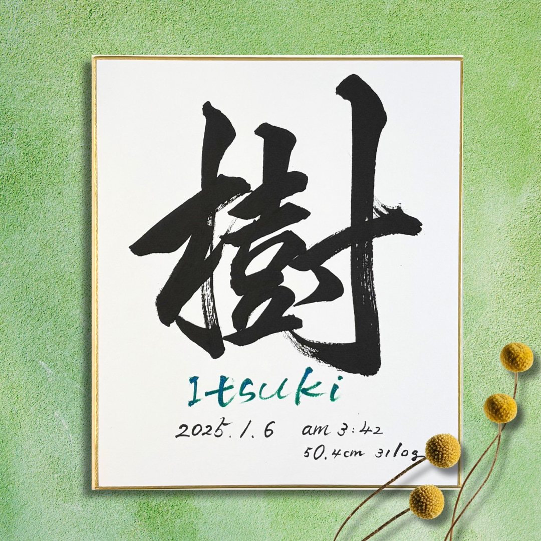 最短1日！飾りやすい小色紙の命名書を制作します 筆文字オーダー命名書｜小色紙・ビニール付 イメージ2