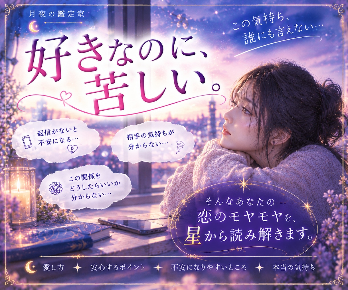 好きでいることが苦しい恋を星から読み解きます 相手だけではなく自分の恋の心まで読み解く鑑定書 イメージ2