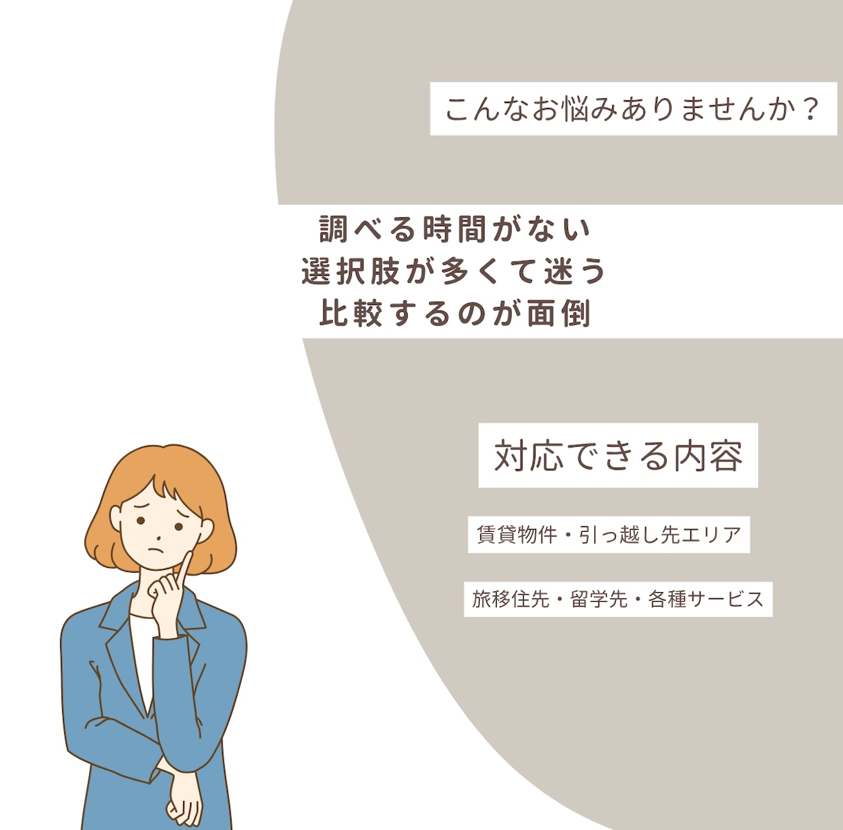 あなたの代わりに条件に合う最適候補を提案します ホテル・旅行・物件などヒアリング後に、リサーチします イメージ2