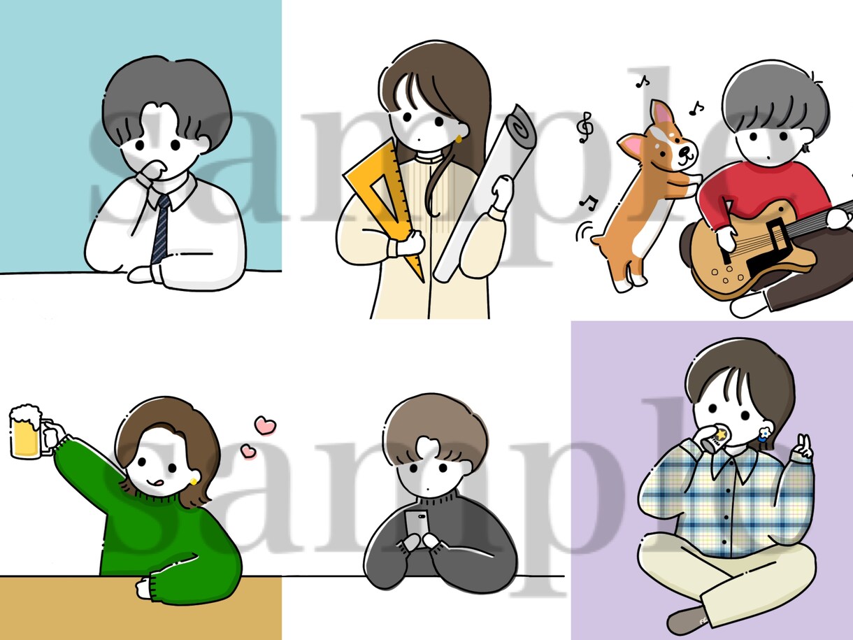 最短翌日♪商用可★アイコン、ゆる似顔絵を描きます SNSアイコンなどに！ゆるいイラストを描きます！ イメージ8