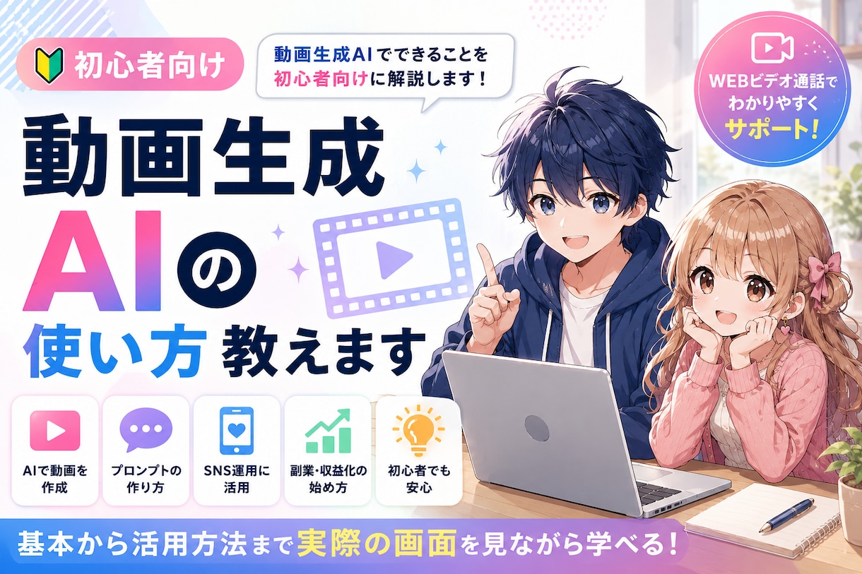 初心者向け動画生成AIの使い方教えます 動画生成AIでできることを初心者向けに解説します イメージ1