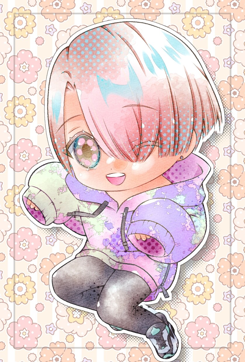 お顔をアピール✧キラキラふんわりなイラスト描きます かわいい＆かっこいい✧等身✧SDデフォルメちびキャラ イメージ4