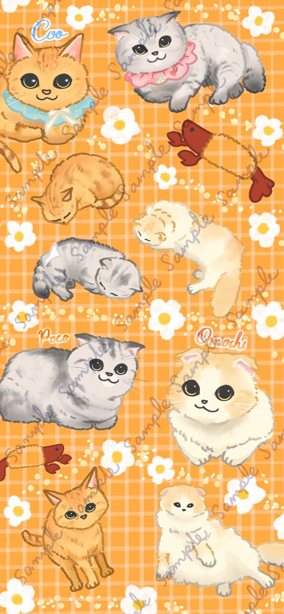 愛猫でいっぱいのイラスト描きます 思い出の詰まった写真を一枚のイラストにいたします。 イメージ1