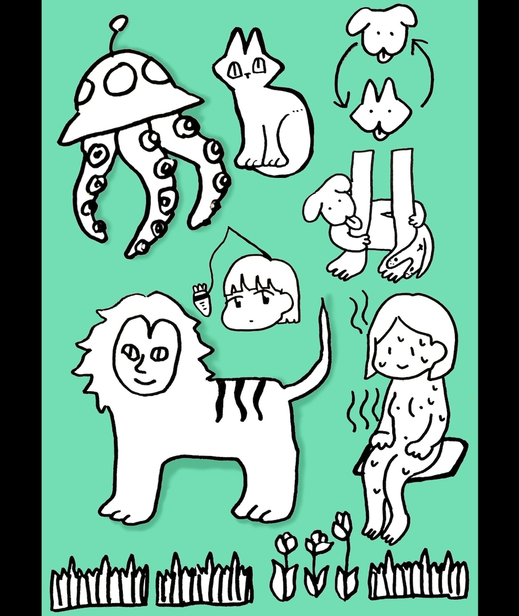 可愛くて面白いイラスト描きます ねこ、女の子、うさぎなどキャッチーなモチーフを描きます イメージ7