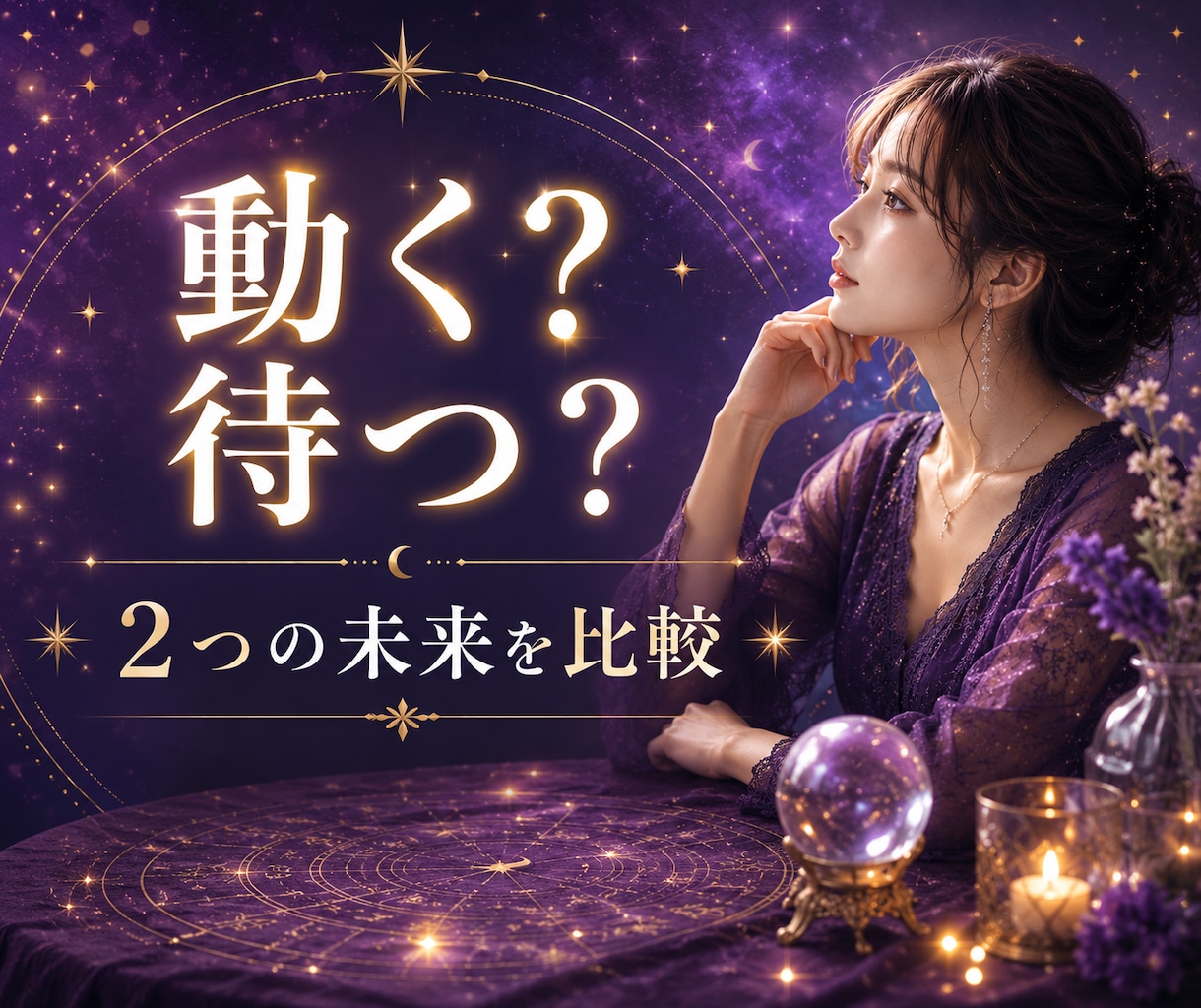 迷っている2つの選択、その先の未来を占います 動く？待つ？選択肢を比べて今のあなたに合う道を読み解きます イメージ1
