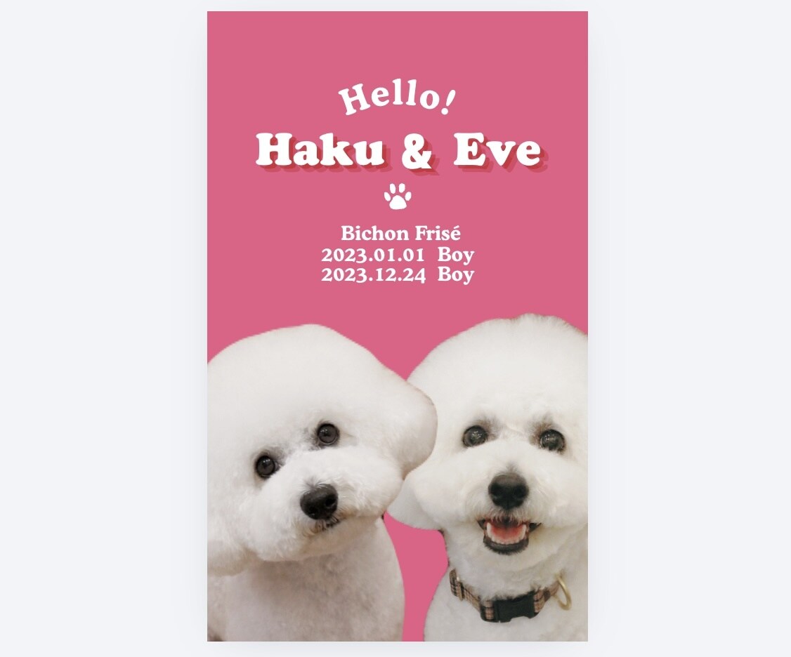 愛犬・愛猫の名刺を作ります 写真で作る♡おしゃれなペットプロフィール名刺 イメージ5