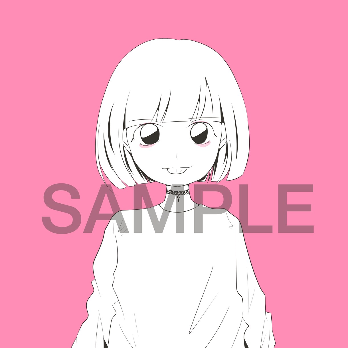 SNS用のアイコンをお描きします 人物白黒＆背景カラーのSNS用アイコンを作成致します。 イメージ4