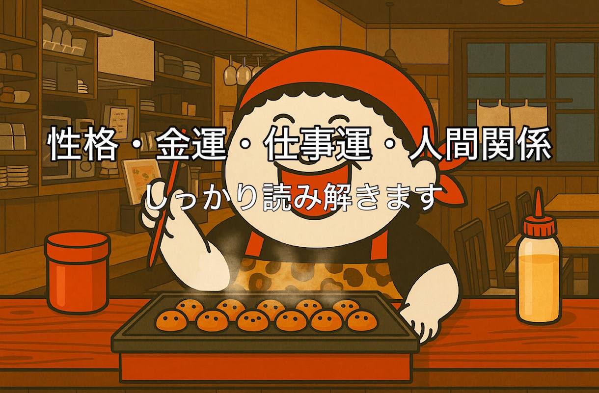 手の写真で性格と運勢を読み解きます たこ焼きオバちゃんが動画で手相占いします イメージ5