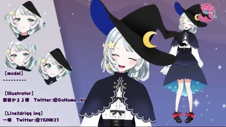 VTuber live2d モデル 販売します 星空モチーフの可愛い魔女っ子VTuberモデル イメージ3
