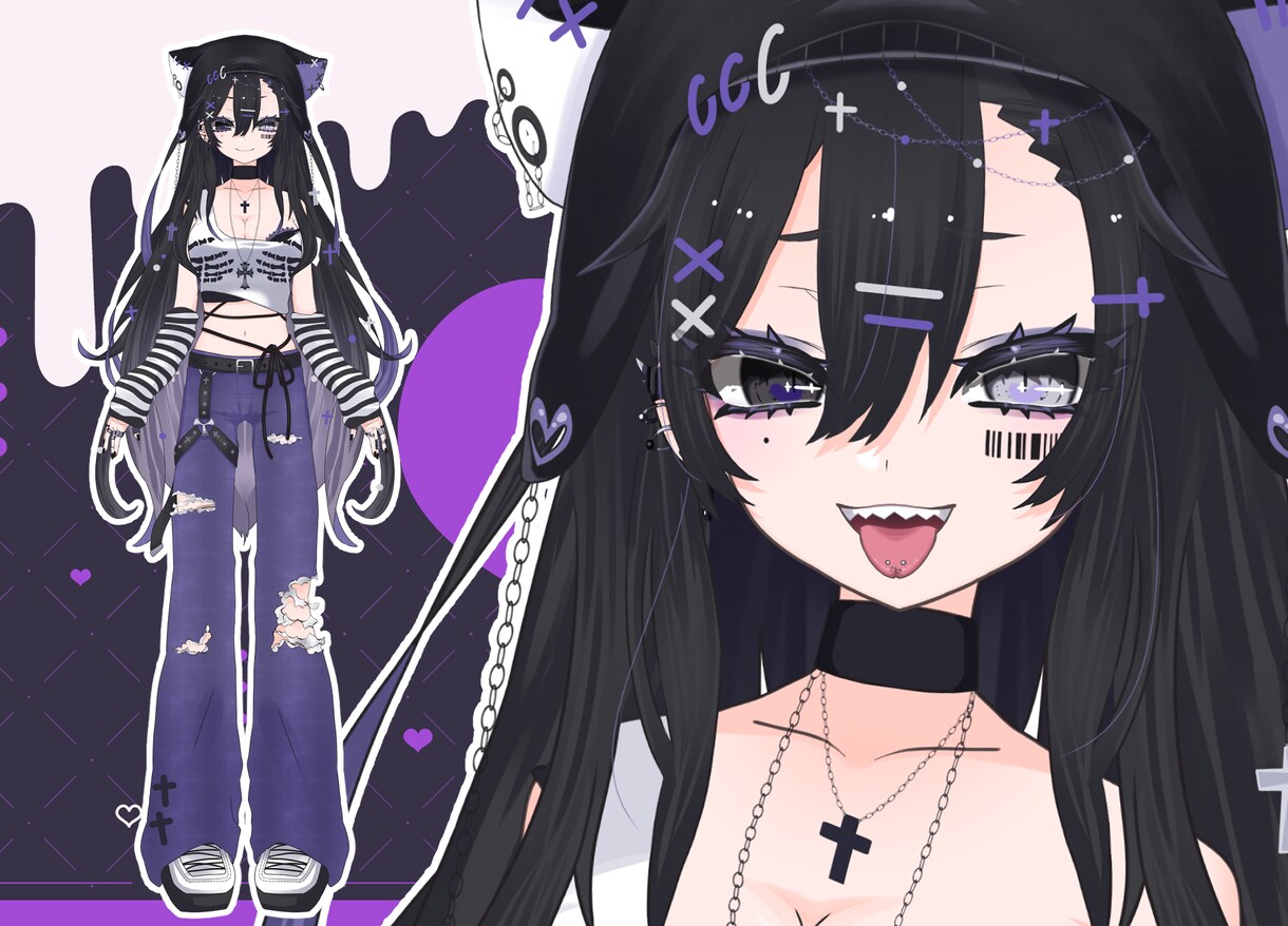 Vtuber用キャラクターを制作します 色ラフ修正無制限、全工程制作！ イメージ7