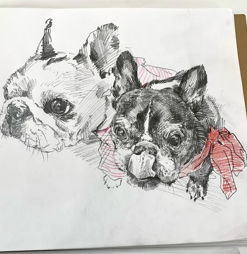 格安！モノクロで愛犬、愛猫などのイラストを描きます シャープで愛らしいオシャレな印象に仕上げます☆ イメージ1