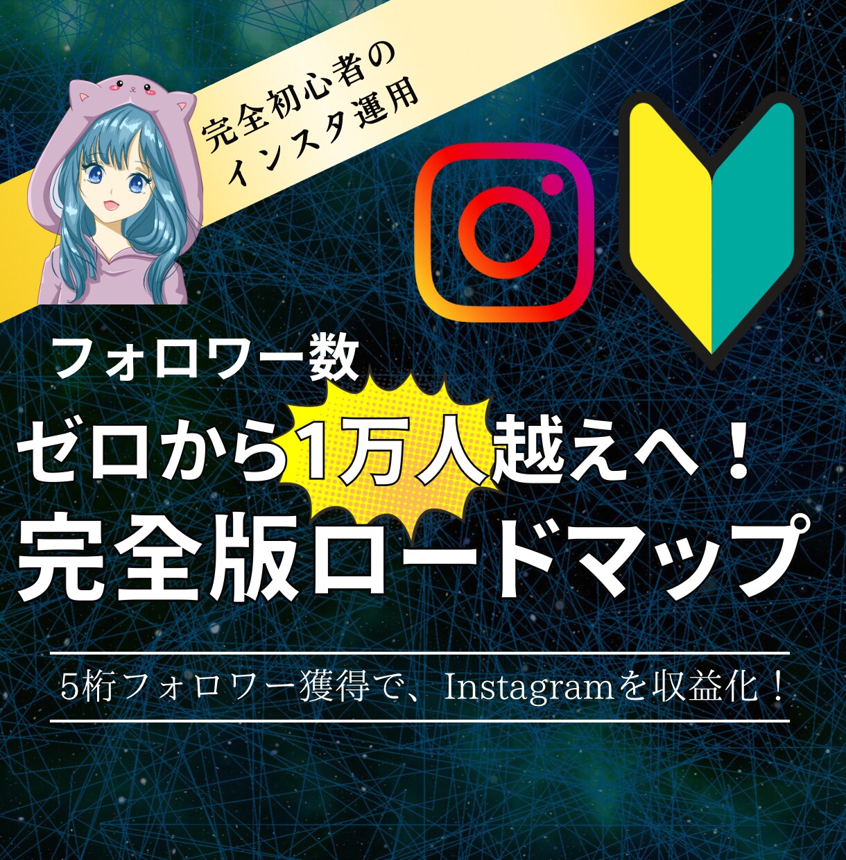 インスタフォロワー0から1万人へ！手順全て教えます 運用初心者さま必見！月2桁収益化への完全版ロードマップ イメージ1