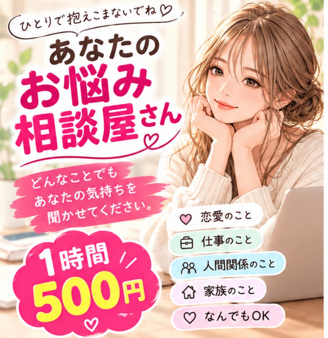 あなたの不安に私がよりそいます ⭐︎チャットで解消(^O^)あなたの悩み不安きかせてね⭐︎ イメージ2