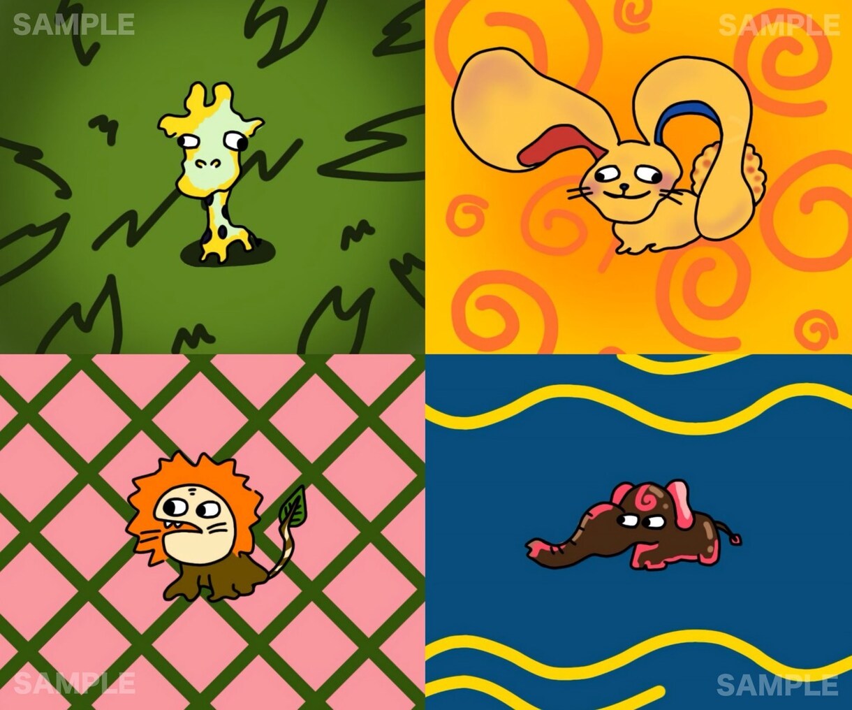 動物を癖のあるイラストで描きます 商用利用OK！納品最短で即日可！ イメージ1