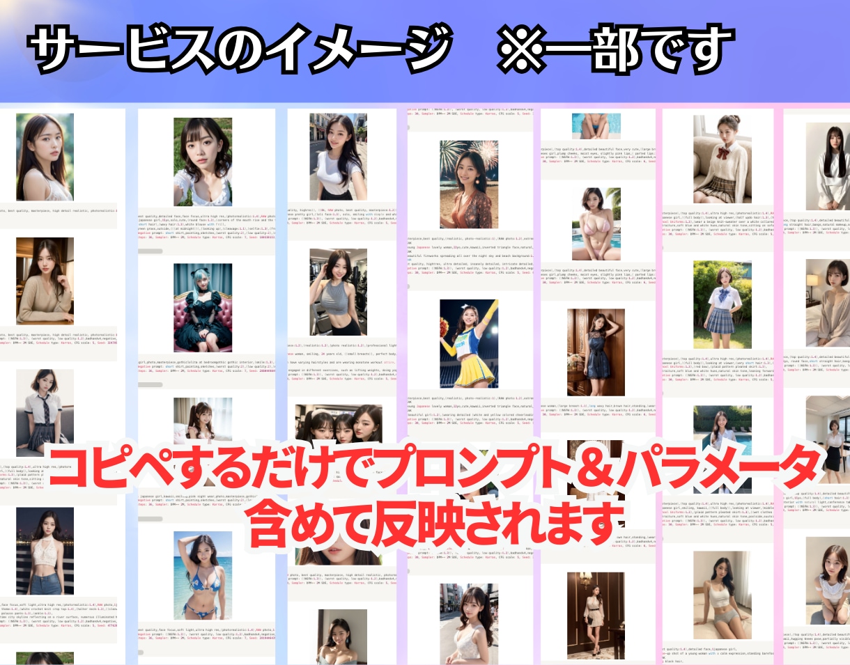 すぐ使えるAI美女美男厳選プロンプト50個教えます プロンプト作成にChatGPTを活用する方法も教えます。 イメージ2