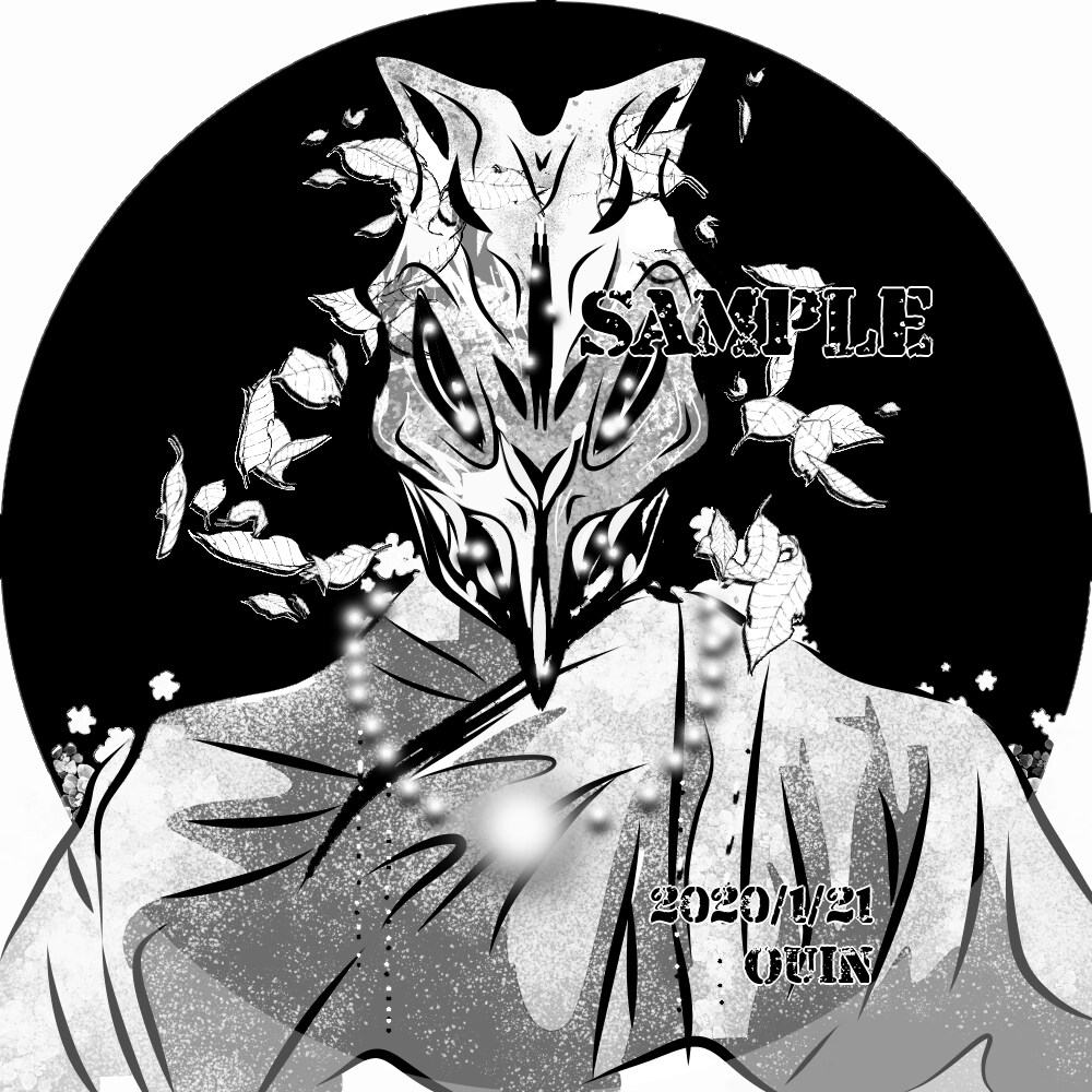 モノクローム（黒）のイラストを作成します 異形の人々のイラストをお楽しみください。アイコンにどうぞ。 イメージ2