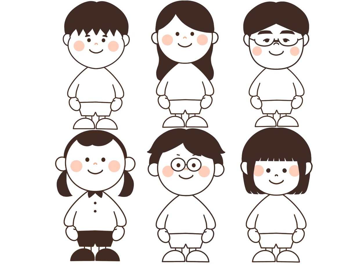 シンプルでかわいいイラスト作成します 服装、髪型、表情等の希望に応じます！3回まで修正無料です！ イメージ2