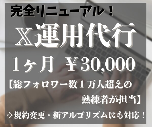 丸投げOK！Xのプロチームが一ヶ月間代行します 豊富な知識と丁寧な手作業によりアカウントを軌道に乗せます！ イメージ1