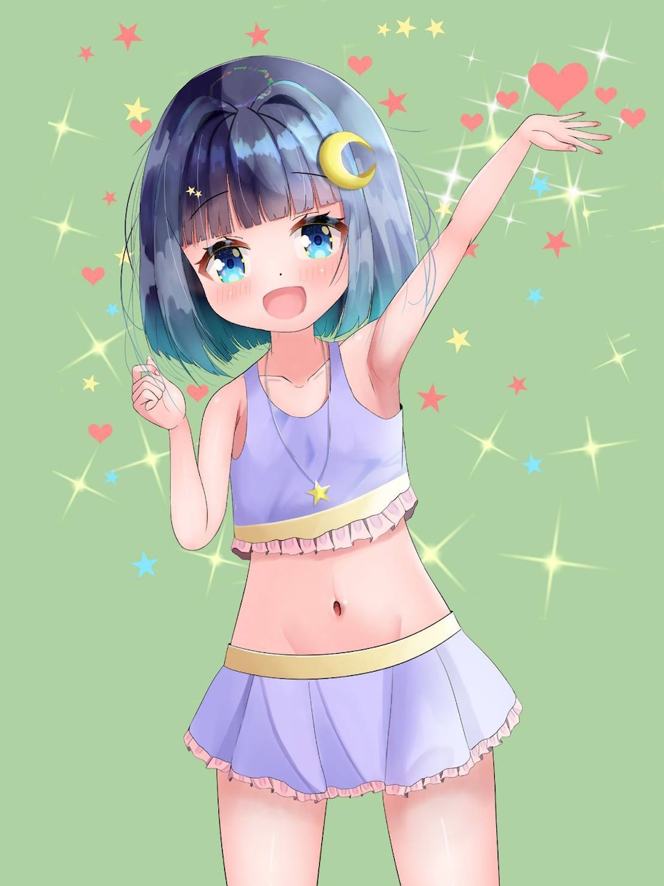 可愛い女の子の一枚絵描きます 寒色系に特化した色使いが得意で、幼めなのが特徴です イメージ4