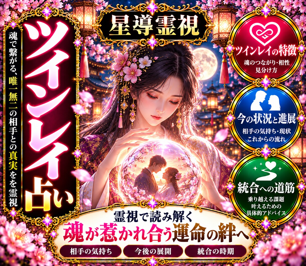 星導霊視でツインレイのご縁を鑑定します 彼との深いご縁と、今向き合うべき課題を読み解きます イメージ1