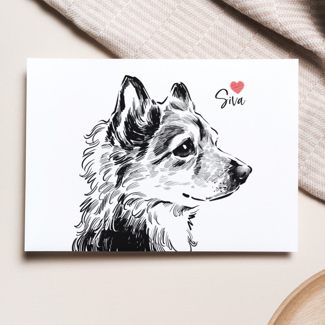 うちの子ペットをモノクロ似顔絵にします 犬・猫のお写真をシンプルでおしゃれなモノクロイラストに イメージ4