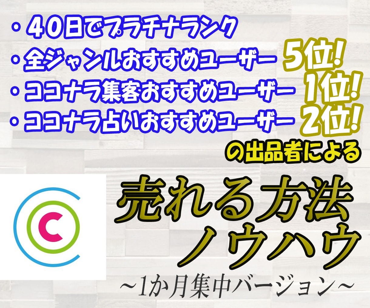 初心者、ビギナー必見！ココナラ売れる方法教えます 40日でプラチナランク達成⭐️売れる方法を熟知しています⭐️ イメージ1