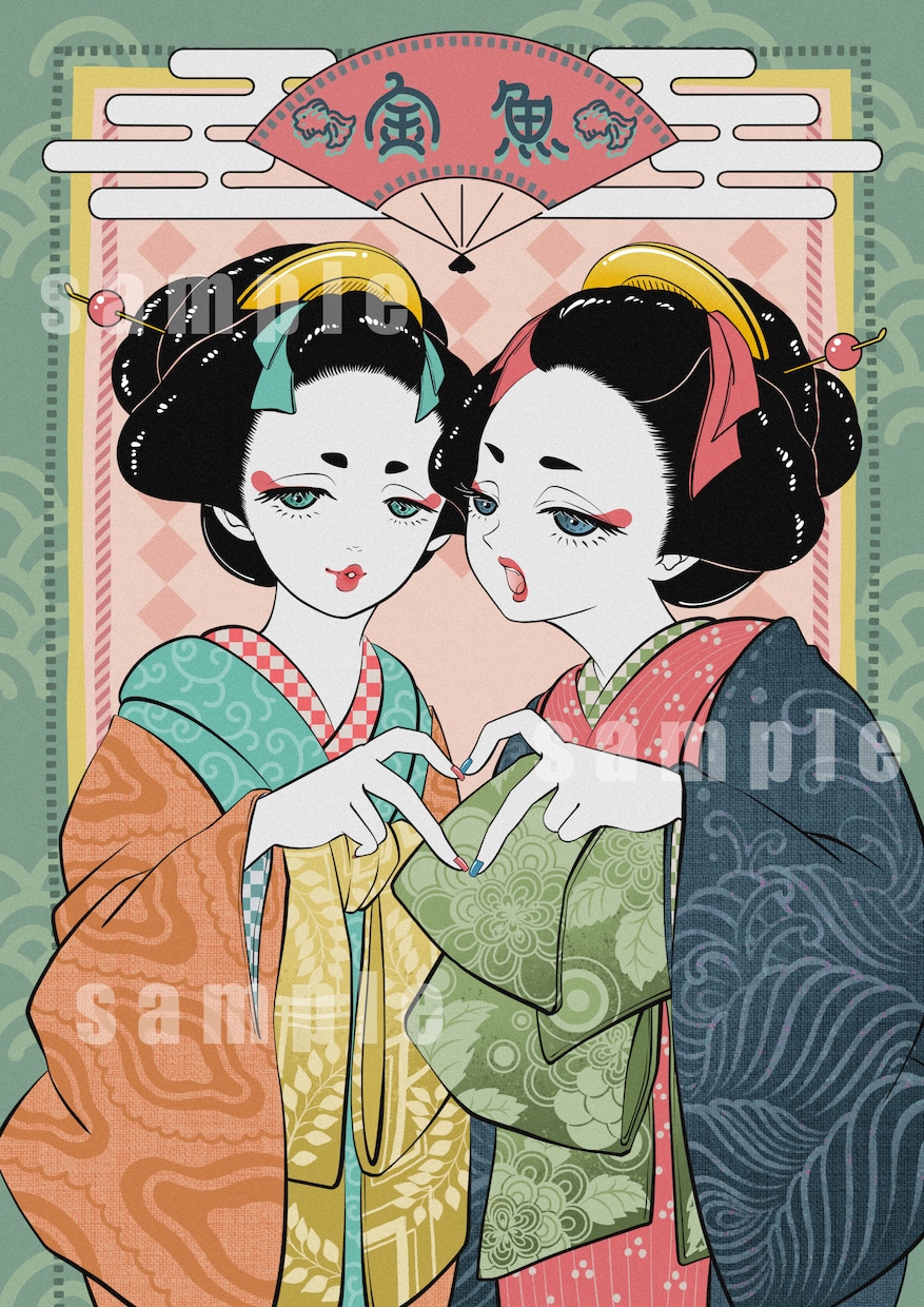 豪華絢爛な和の世界を描きます 伝統にポップを添えて。令和の艶を描く一枚です イメージ3