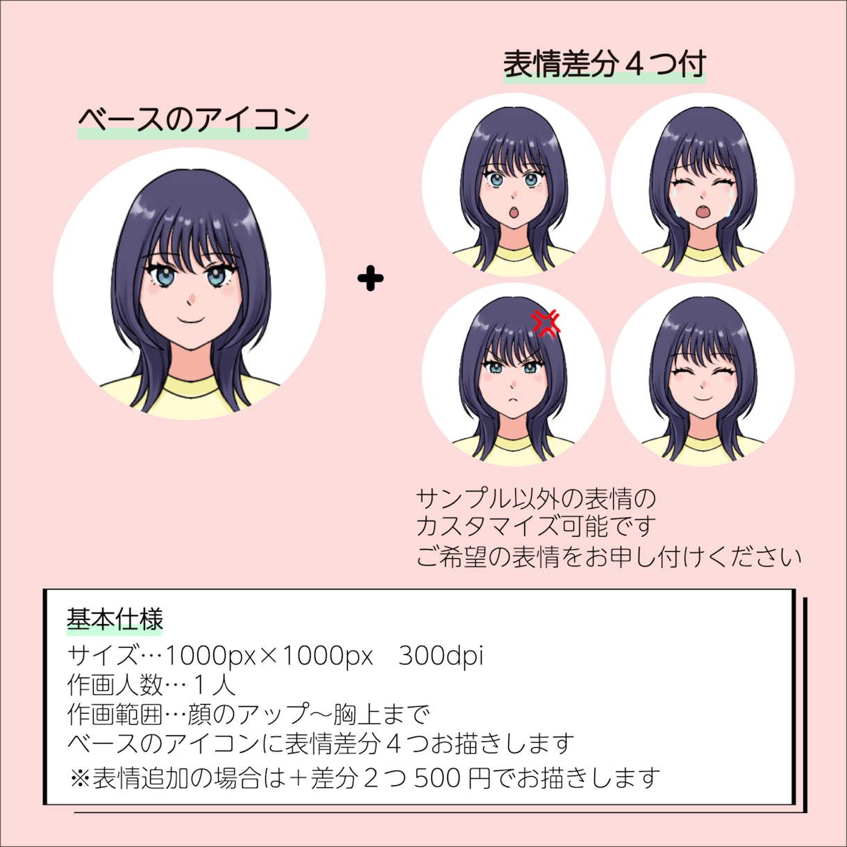 親しみやすいシンプルなアイコンお描きます ブログやその他SNSで使えるあなただけのアイコン＊ イメージ2