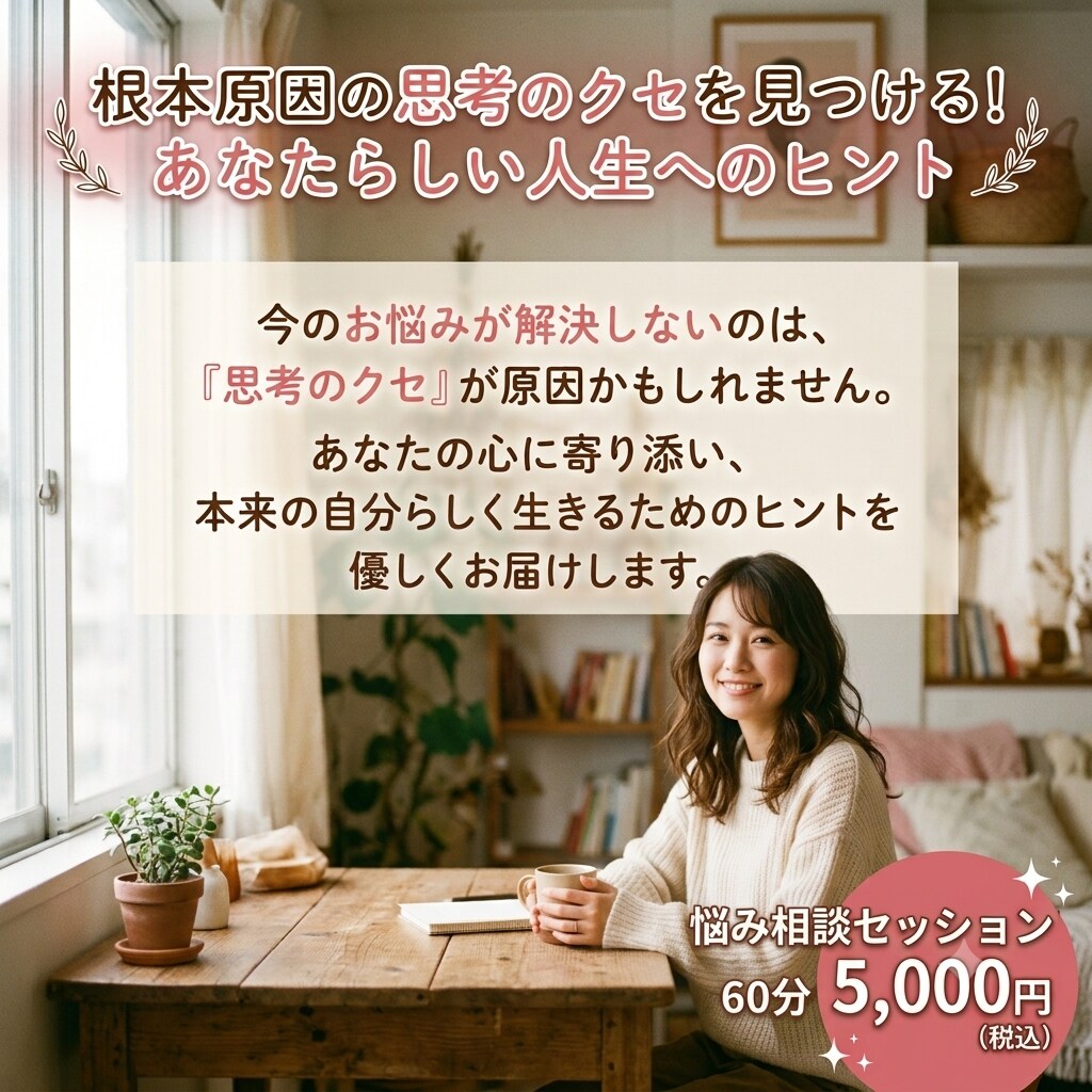 悩みかれ根本原因を探ります 悩みのループから抜け出してありのままで愛される人生へ イメージ1