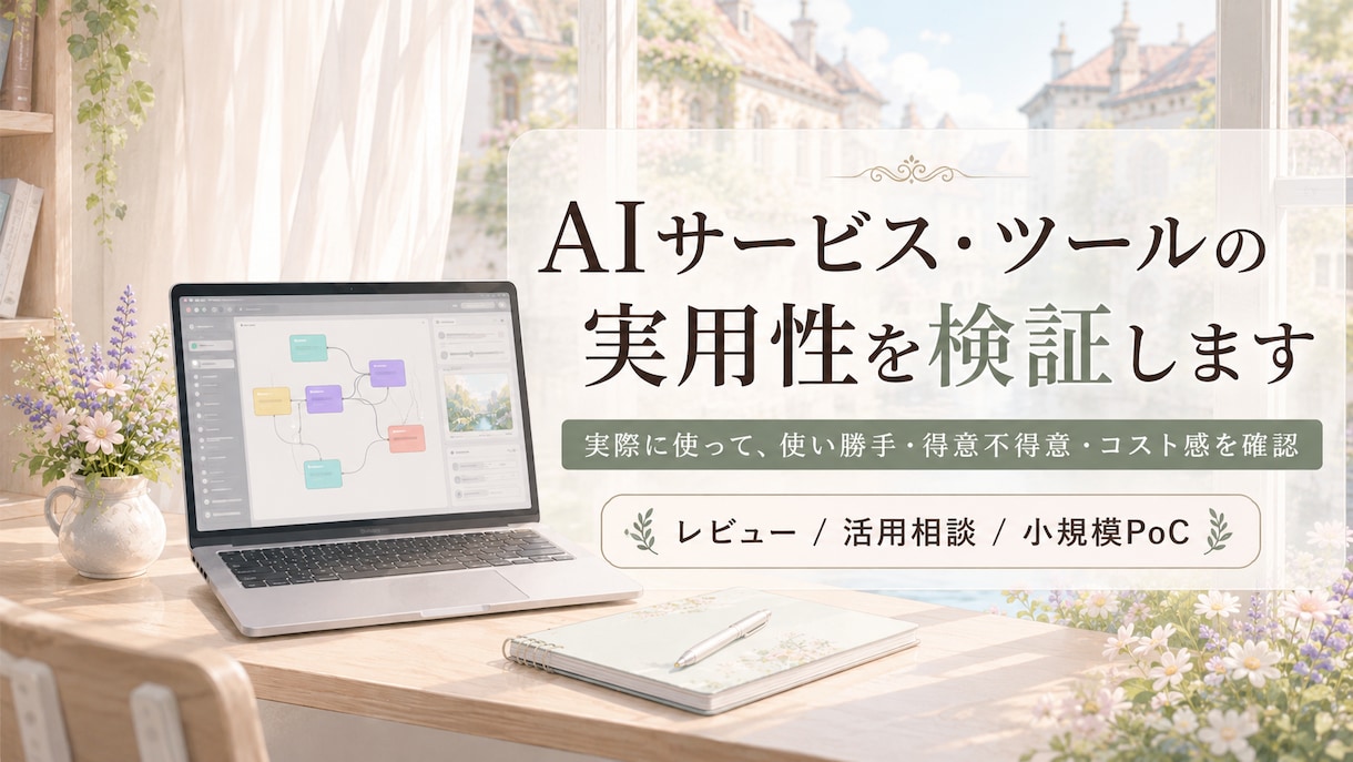 AIサービス・ツールの実用性を検証します 実際に使用し、得意・不得意や実用性を確認 イメージ1