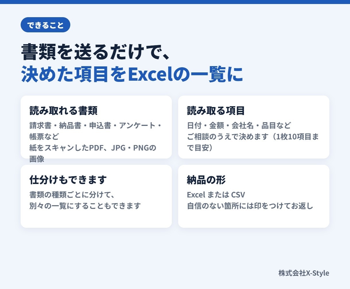 紙・PDFの書類をAIで読み取りExcelにします 2026年9月 PDF1万件をExcelへ自動入力した実績 イメージ3