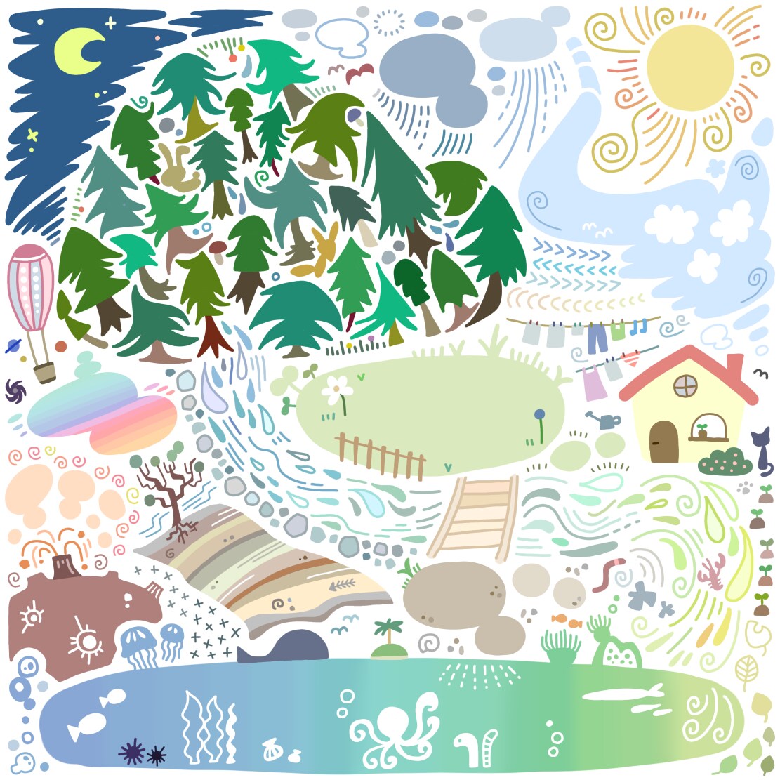 ごちゃごちゃしたイラストを描きます まるでパズルのピースみたい。ちょっぴりクセになるイラスト♪ イメージ6