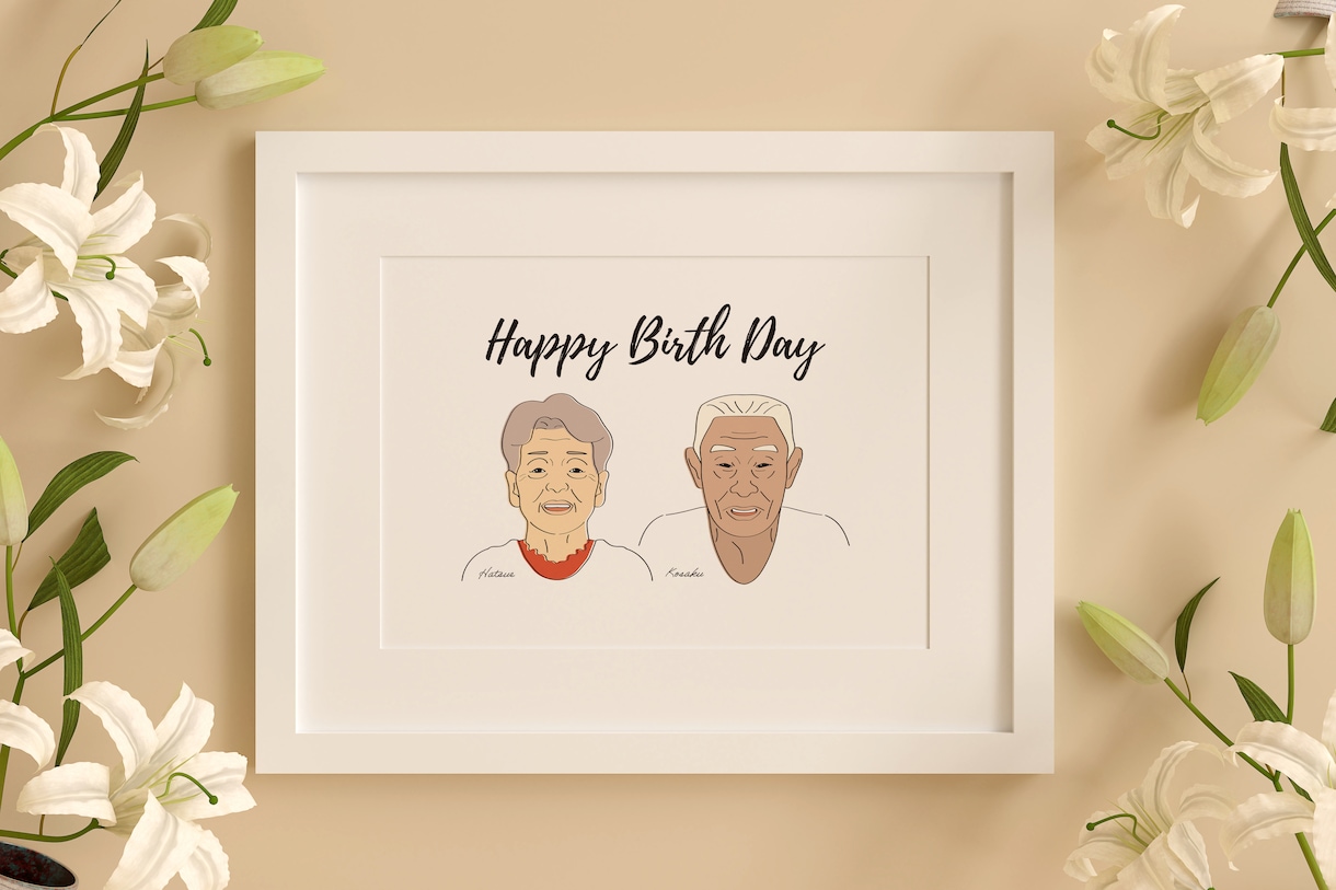 シンプルでニュアンスかわいい似顔絵描きます 記念日のプレゼントやお誕生日・イベントに。 イメージ1