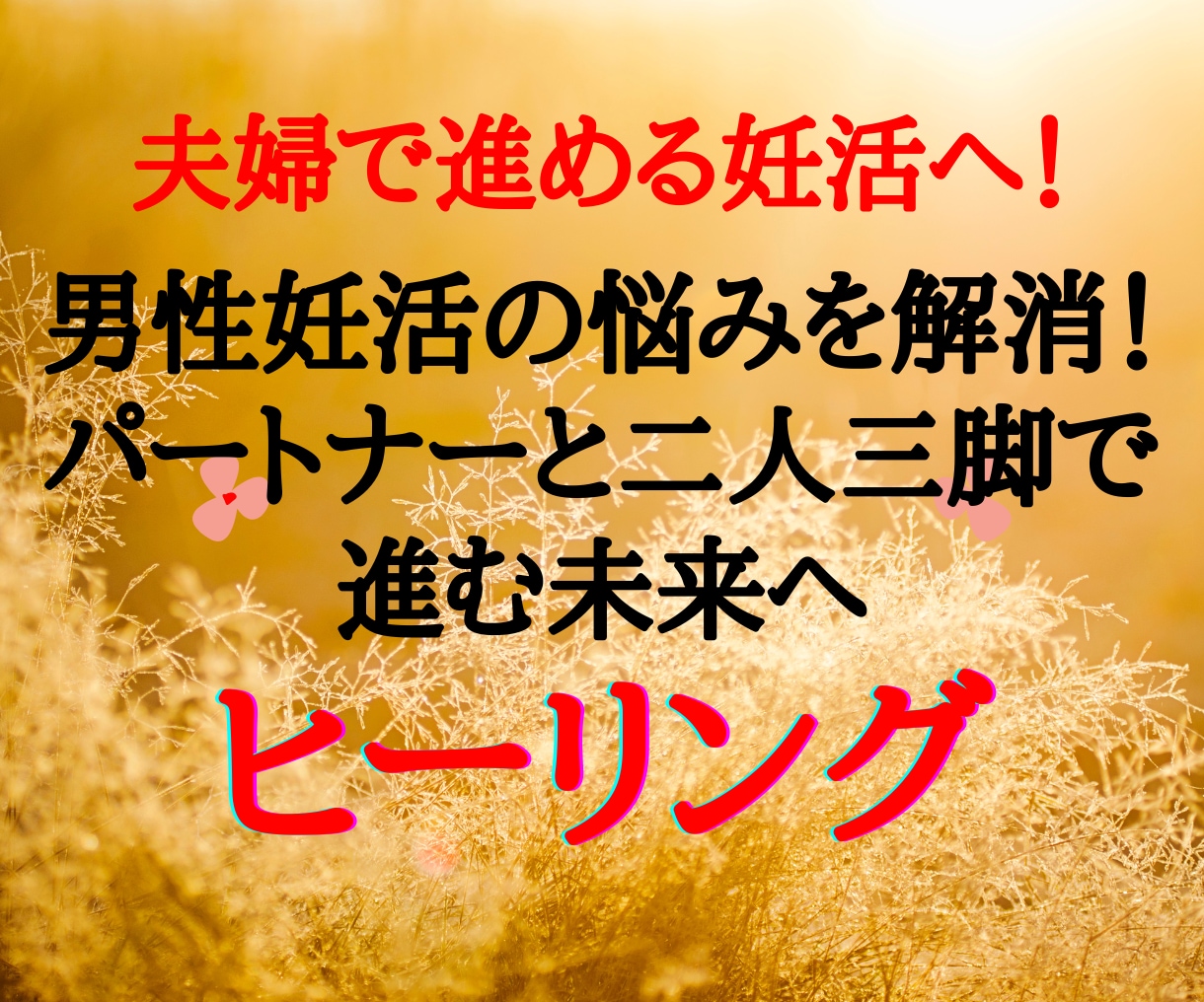 妊活！男性不妊で感じる孤独や悩みを解消します 夫婦で進める妊活！男性不妊の悩みに寄り添うパートナーサポート イメージ1
